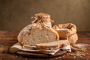 Sourdough bread slicing Stock Photo by grafvision