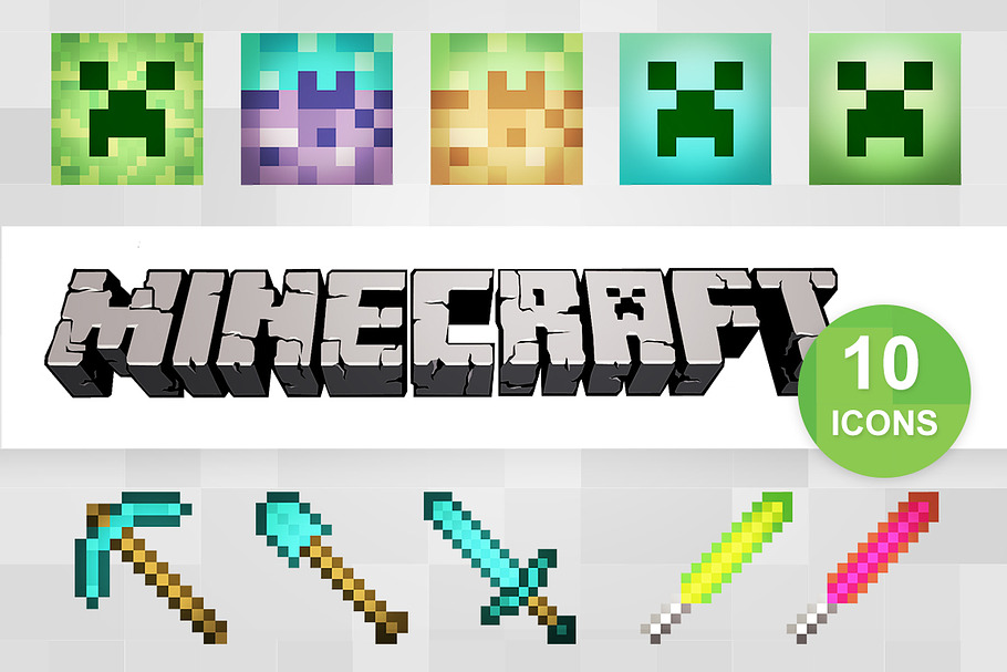 Download 50 Minecraft Icons Pre Designed Illustrator Graphics Creative Market Yellowimages Mockups