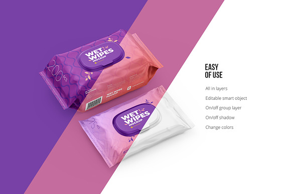 Download Wet Wipes Mockup Large And Small Creative Photoshop Templates Creative Market