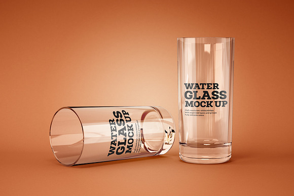 Download Water And Cocktail Glass Mockup Set Creative Photoshop Templates Creative Market