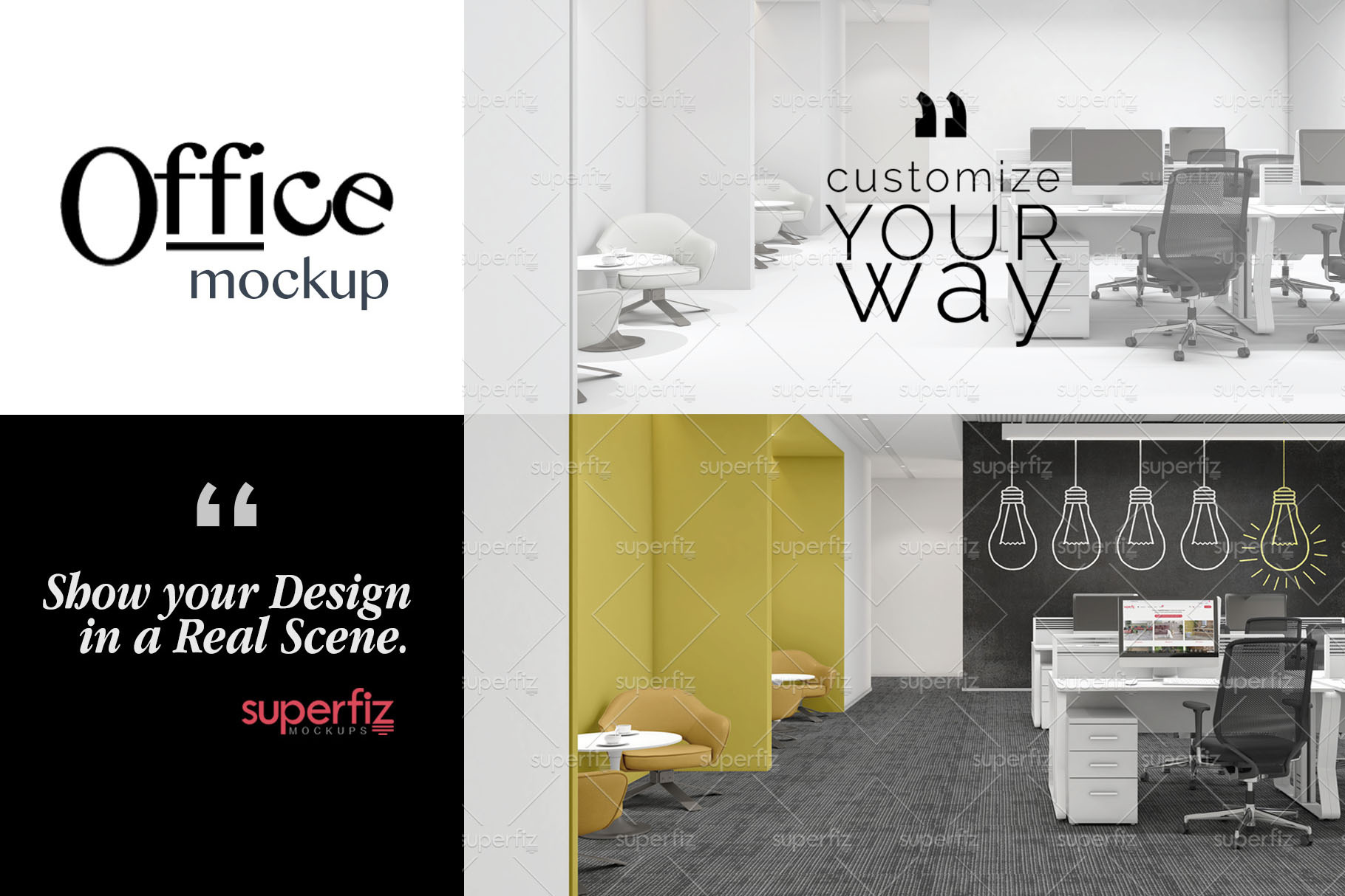 Download Office Mockup Floor Wall Sm111 Creative Photoshop Templates Creative Market