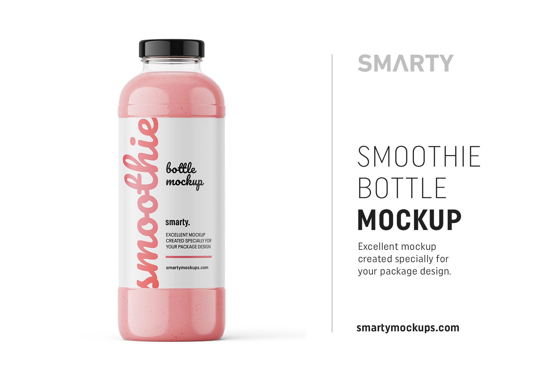 Red smoothie bottle mockup - Smarty Mockups