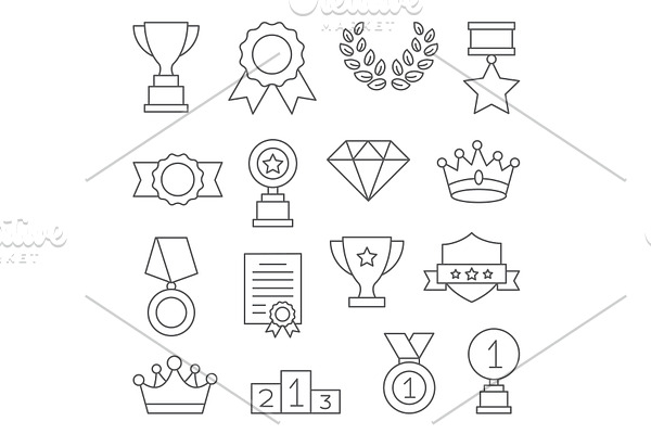 Awards icons | Pre-Designed Illustrator Graphics ~ Creative Market