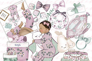 Baby Girl Clipart Pre Designed Photoshop Graphics Creative Market