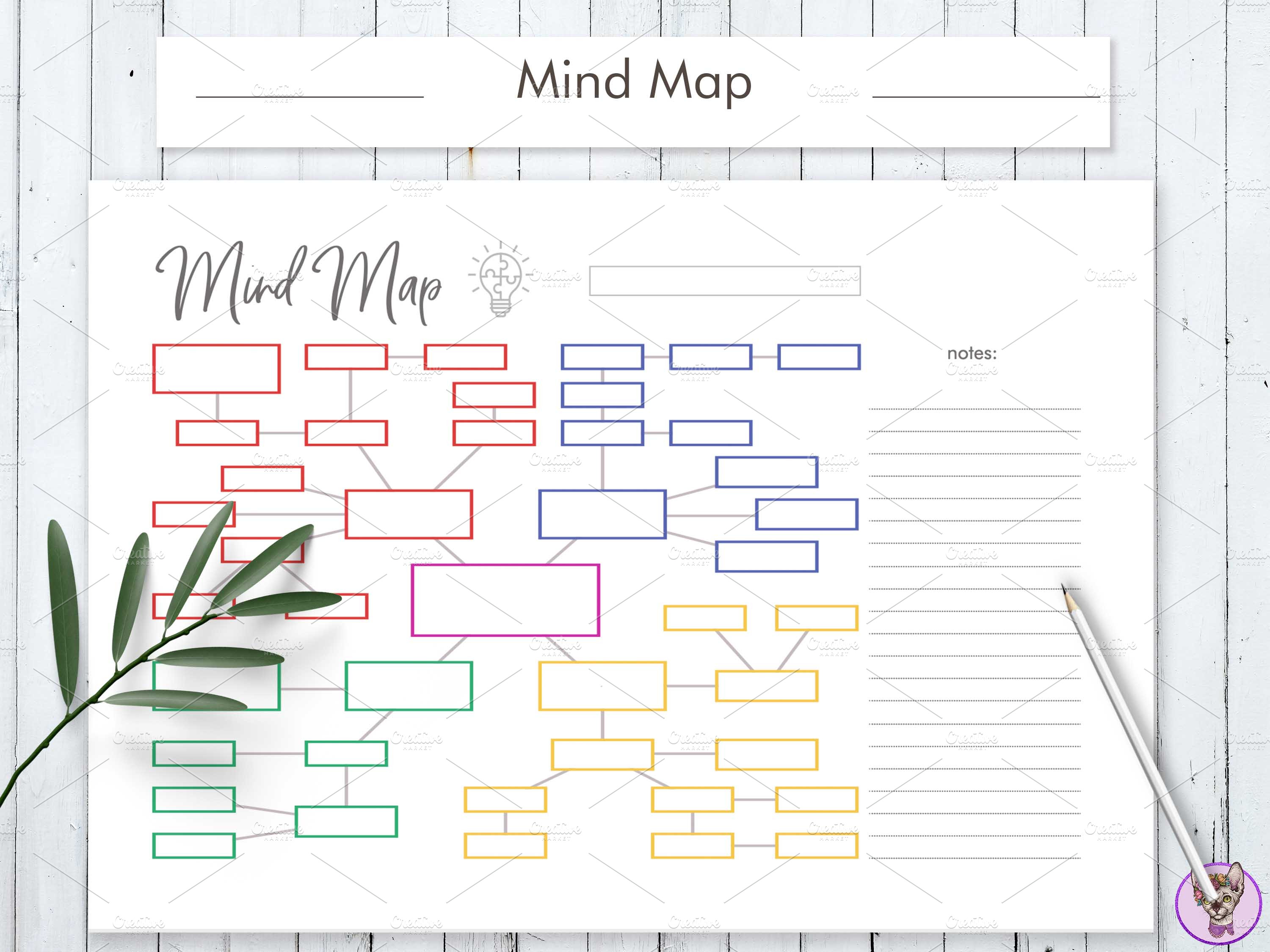 Mind Map Creative Stationery Templates Creative Market