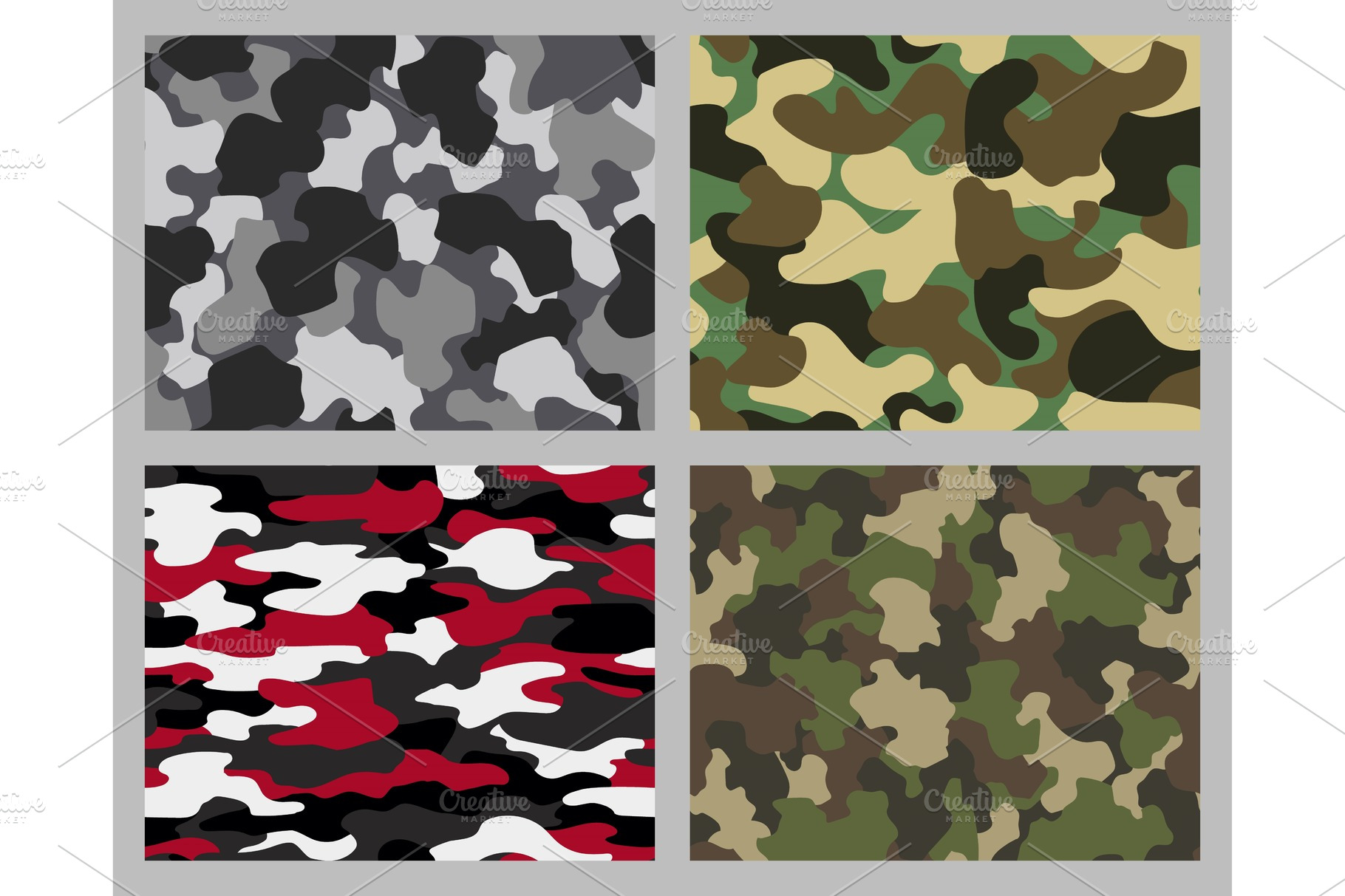 Set of camouflage seamless | Textures ~ Creative Market