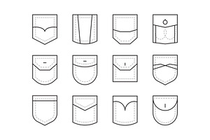 Colored pockets. Patches and fabric | Pre-Designed Vector Graphics ...