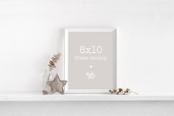 Download 8x10 White Nursery Frame Mockup Creative Canva Templates Creative Market PSD Mockup Templates