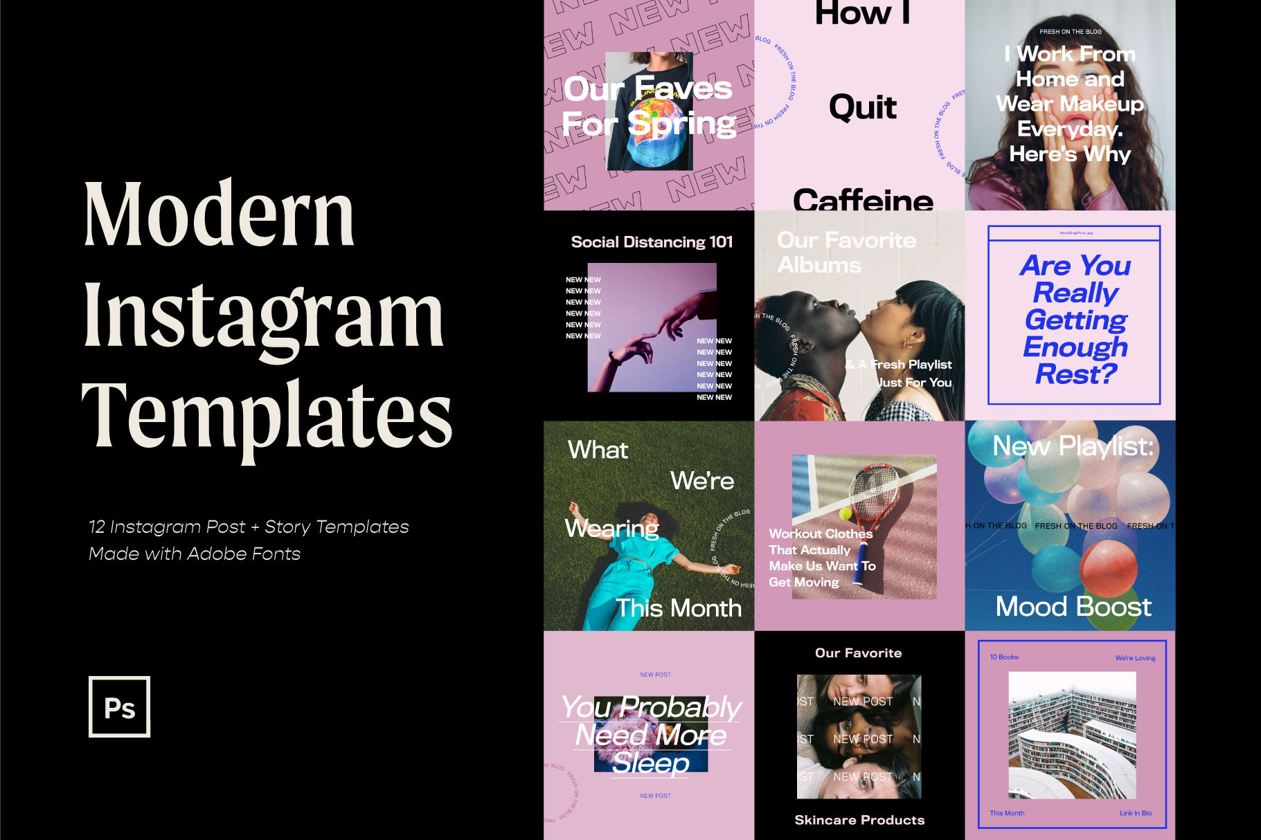 Modern Creative Instagram Templates Social Media Templates ~ Creative Market 