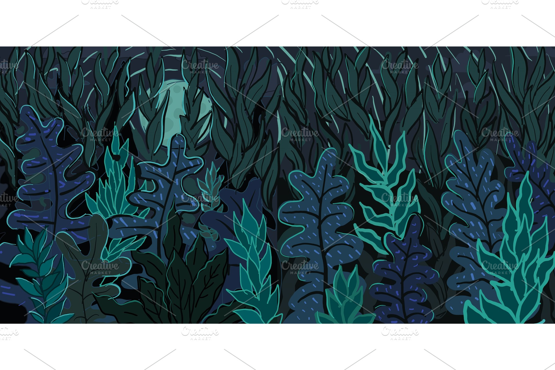 Mysterious Forest Background Pre Designed Vector Graphics Creative Market