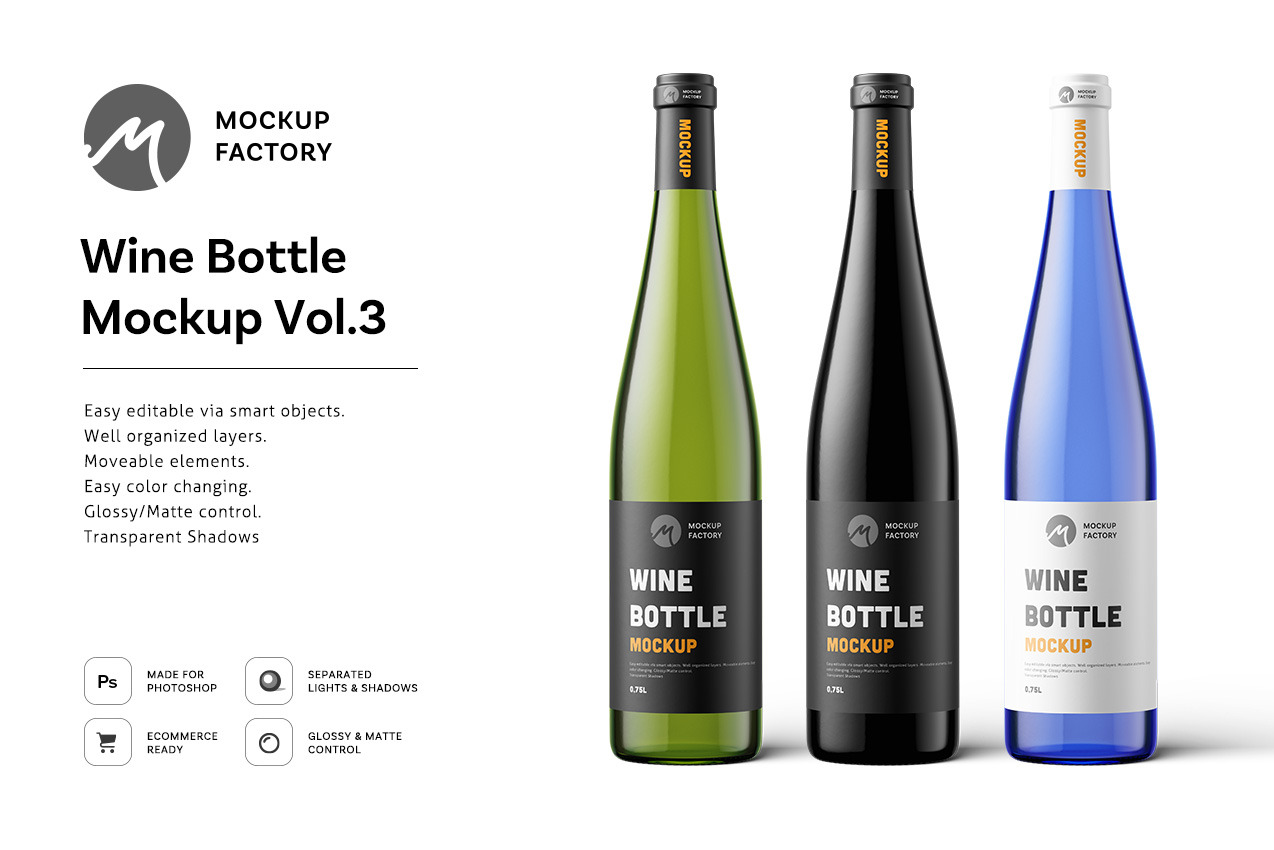 Download Wine Bottle Mockup Vol.3 | Creative Photoshop Templates ...