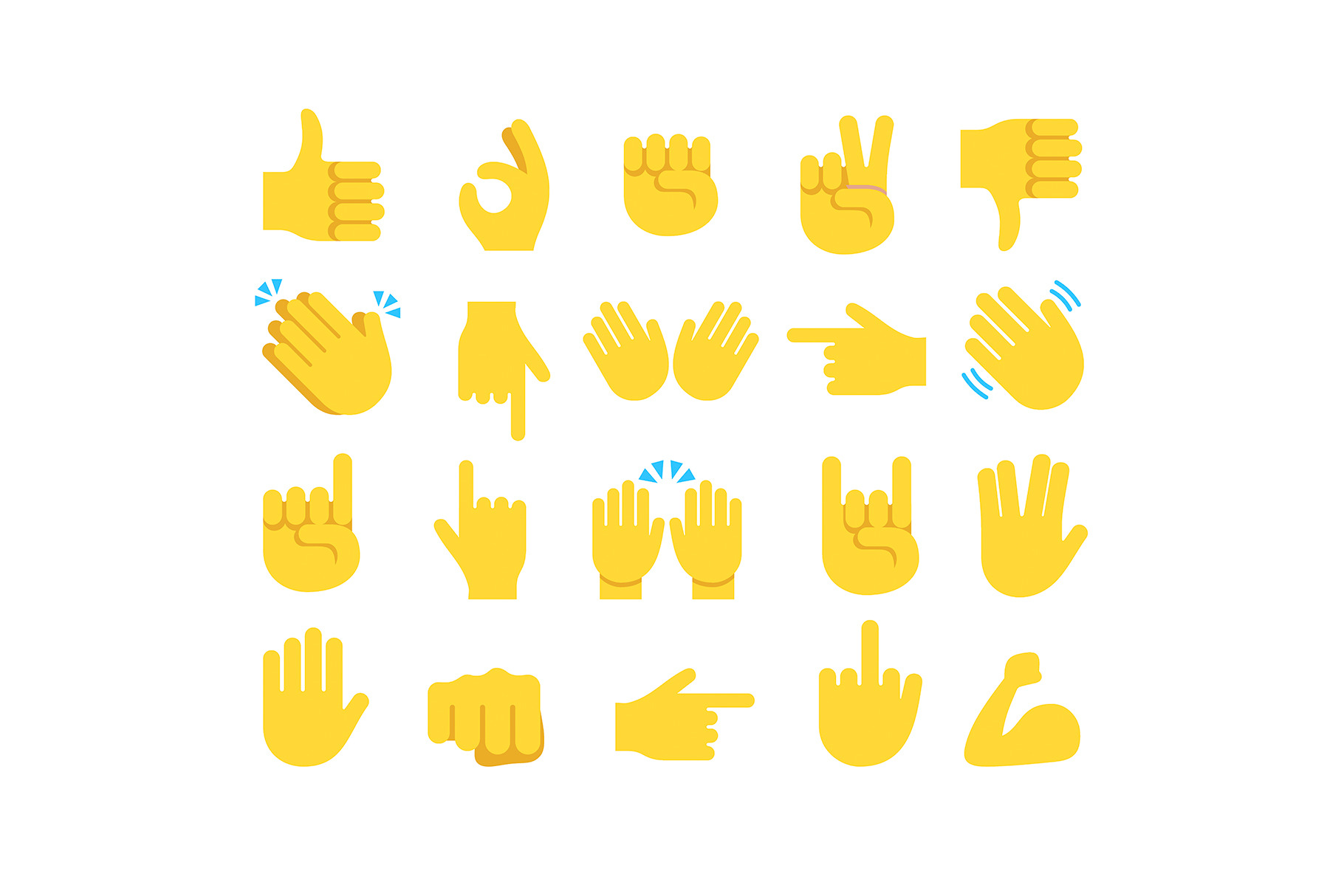 Hand emoticon emoji vector icons | Illustrator Graphics ~ Creative Market