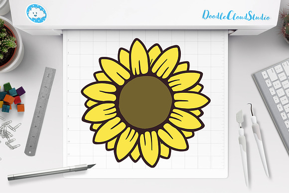 Download Sunflower Svg Sunflower Monogram Pre Designed Photoshop Graphics Creative Market