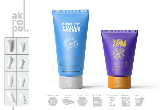 Download Cosmetic Tubes Mockup Creative Photoshop Templates Creative Market