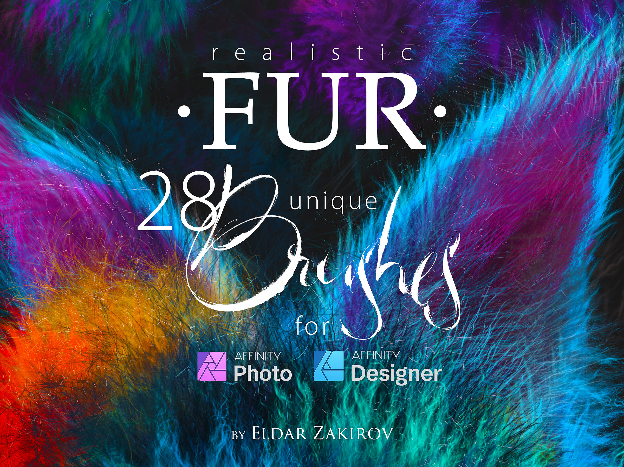 Realistic FUR Brushes  for Affinity  Unique Affinity  