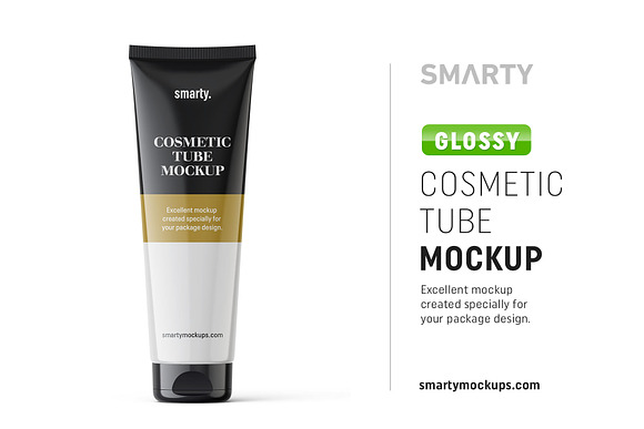 Download Glossy Cosmetic Tube Mockup Creative Photoshop Templates Creative Market