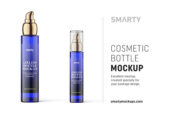 Download Blue Cosmetic Bottle Mockup Creative Photoshop Templates Creative Market