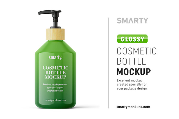 Download Glossy Cosmetic Pump Bottle Mockup Creative Photoshop Templates Creative Market