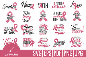 Breast Cancer Svg Bundle Awareness Pre Designed Photoshop Graphics Creative Market