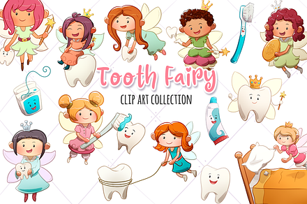 Fairy Boys Watercolor Clipart Art Set, Tooth Fairy Boy PNG