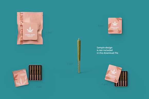 Download Weed Joint Packaging Mockup 5 Psd Creative Photoshop Templates Creative Market