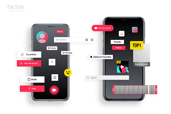 Download Tik Tok Mockup Creative Illustrator Templates Creative Market