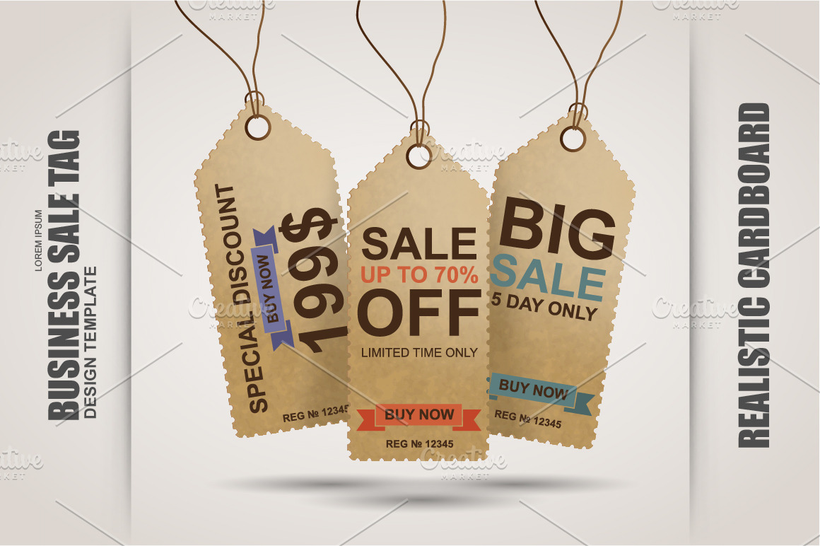 Realistic Sale Tag Vector | Illustrator Graphics ~ Creative Market