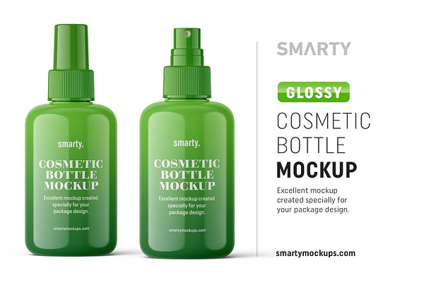 Download Glossy Cosmetic Bottel Mockup Creative Photoshop Templates Creative Market