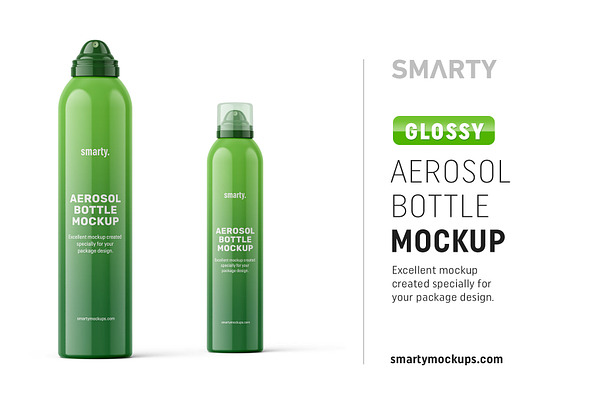 Download Glossy aerosol bottle mockup | Creative Photoshop Templates ~ Creative Market