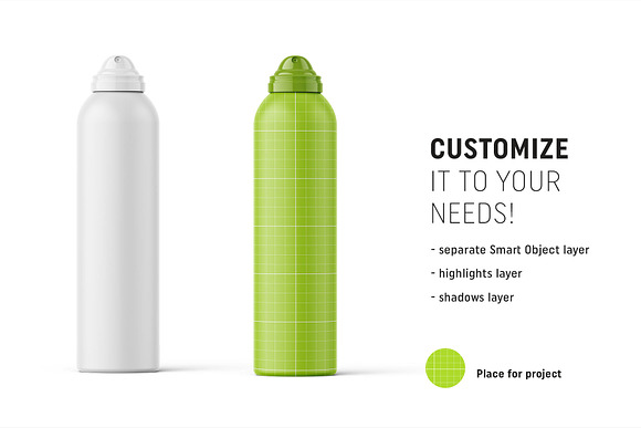 Download Matt Aerosol Bottle Mockup Creative Photoshop Templates Creative Market