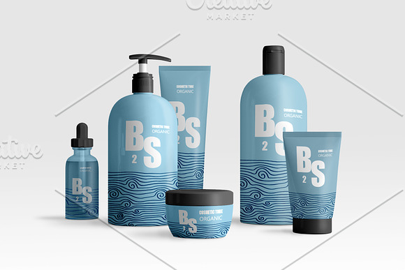 Download Cosmetic Set Mockup Creative Photoshop Templates Creative Market