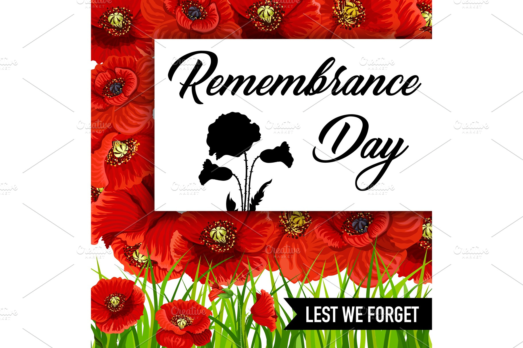 Remembrance Day Lest We Forget Pre Designed Vector Graphics Creative Market