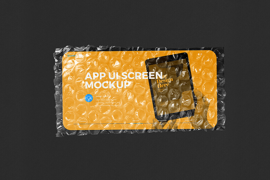 Download App Ui Screen Bubble Wrap Mockup | Creative Photoshop Templates ~ Creative Market