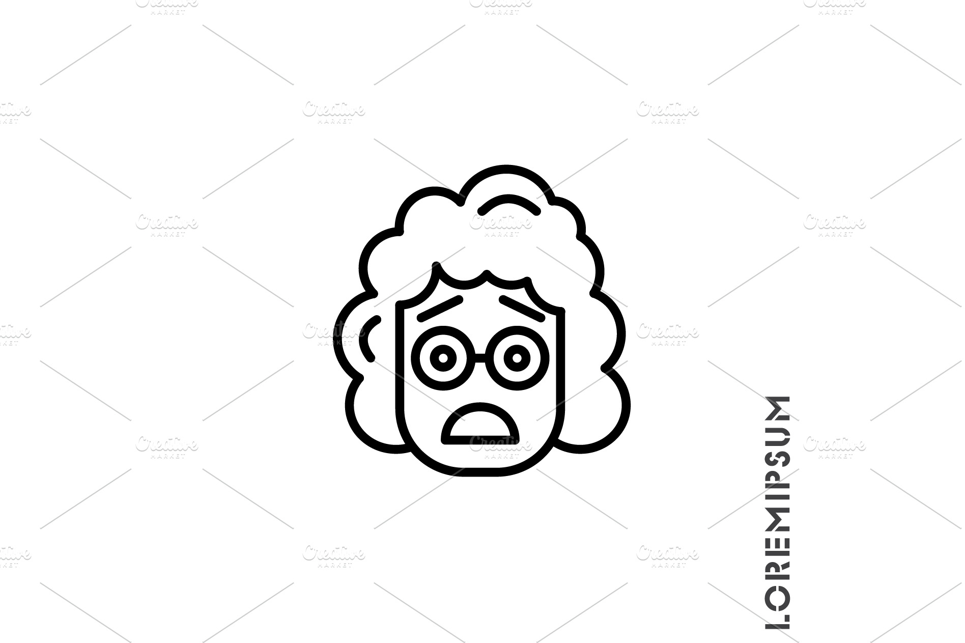 frowning-with-open-mouth-emoji-outline-icons-creative-market