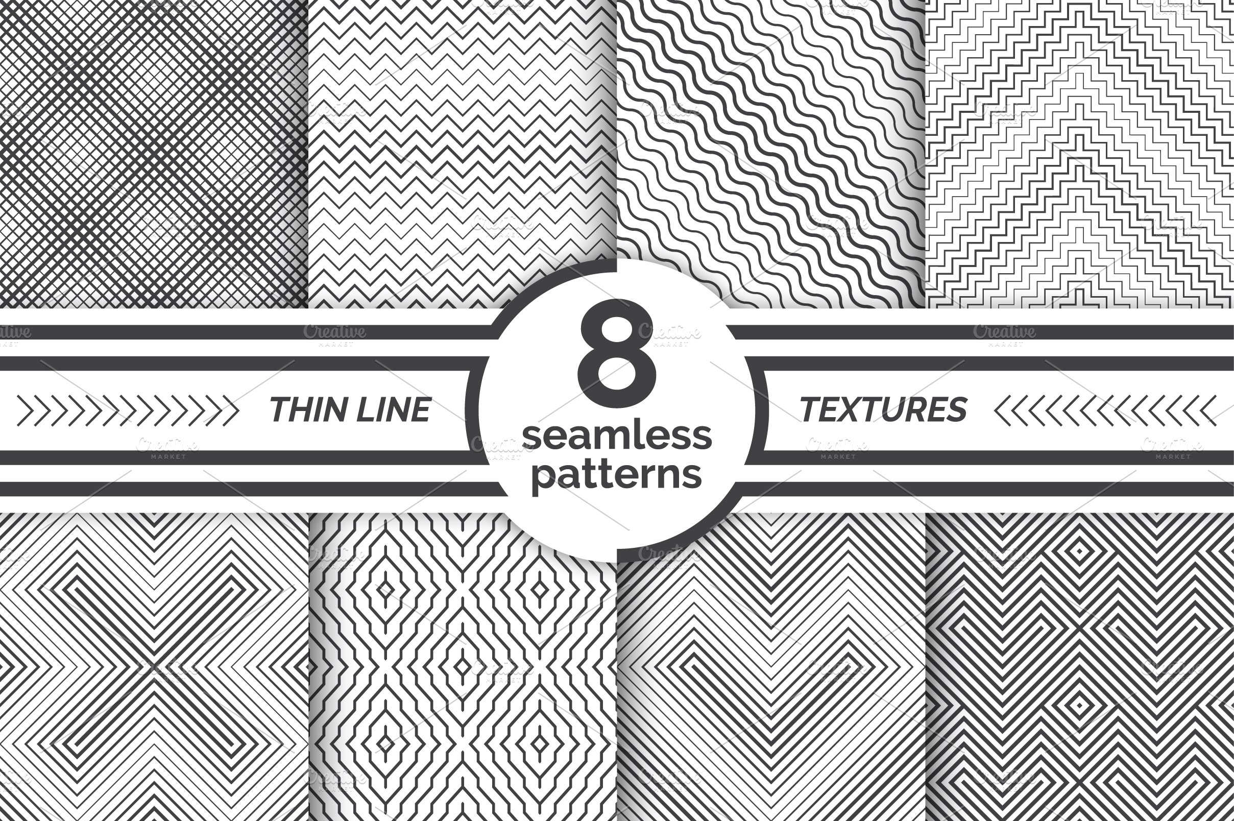 Modern linear seamless patterns Graphic Patterns Creative Market