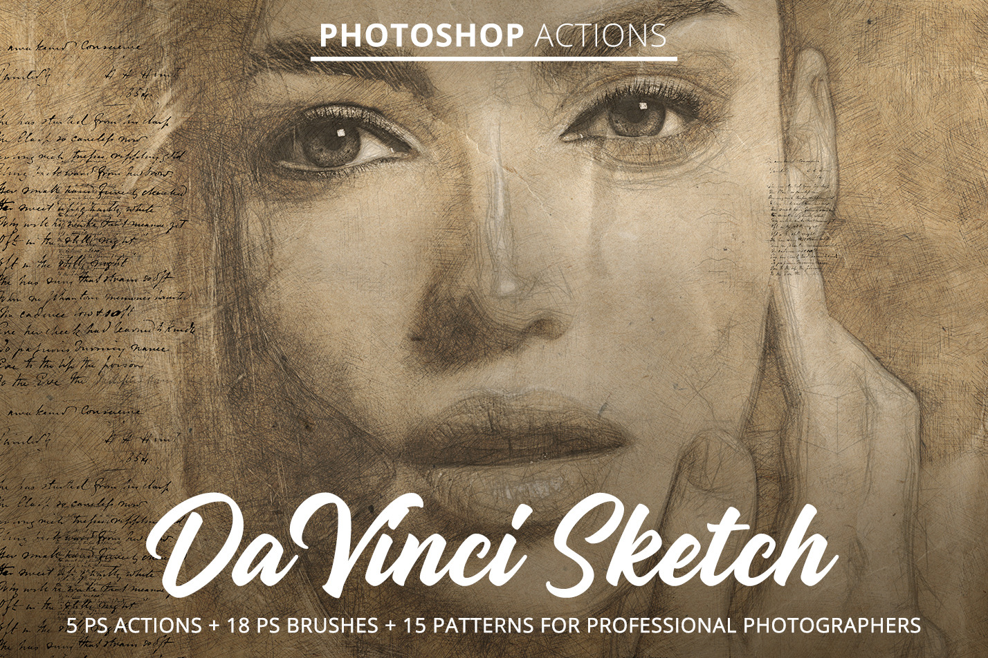 da vinci sketch photoshop action download