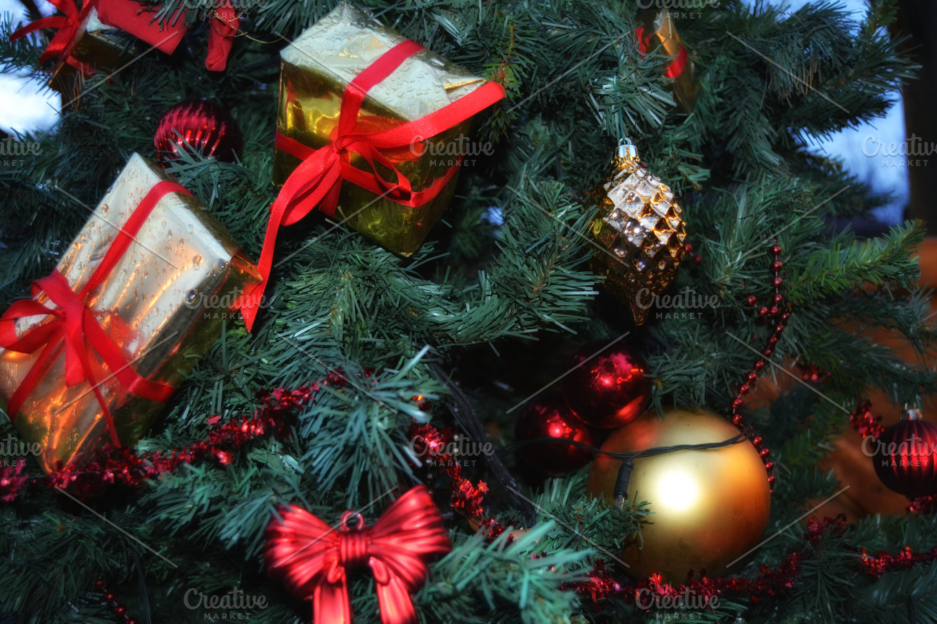 Christmas tree background featuring christmas, xmas, and holiday | High-Quality Holiday Stock