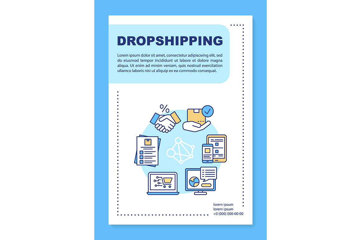 Dropshipping poster template layout Outline Icons Creative Market