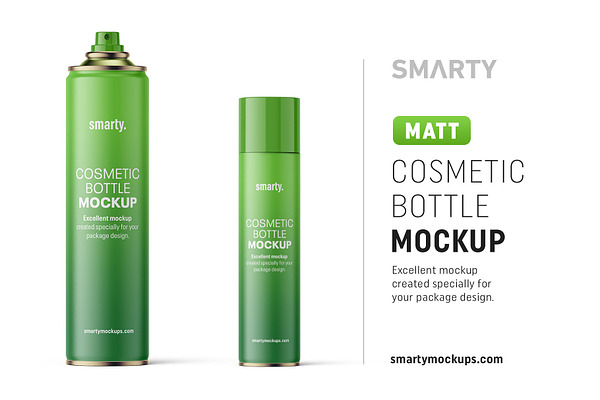 Download Matte aerosol bottle mockup | Creative Photoshop Templates ~ Creative Market