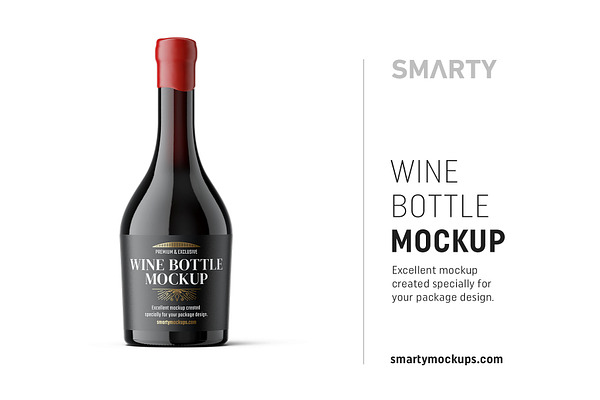 Download Rose Wine Bottle Mockup Creative Photoshop Templates Creative Market