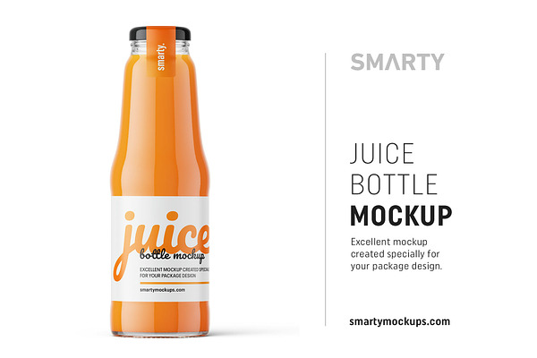 Download Carrot Juice Bottle Mockup Creative Photoshop Templates Creative Market