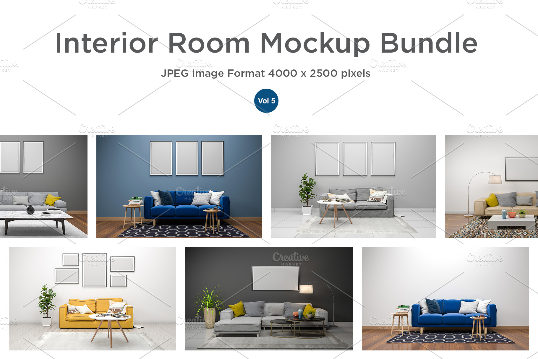 Interior Living Room Mockup V5 | Creative Photoshop Templates