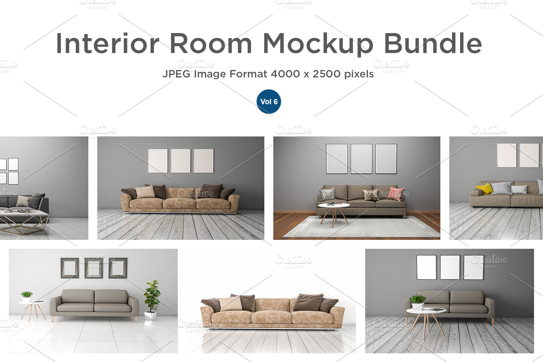 Interior Living Room Mockup V6 | Creative Photoshop Templates