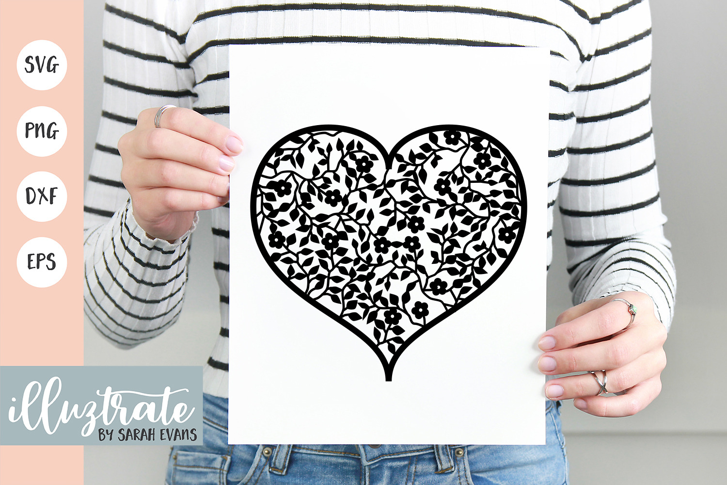 Download Floral Heart Svg Cut File Pre Designed Vector Graphics Creative Market