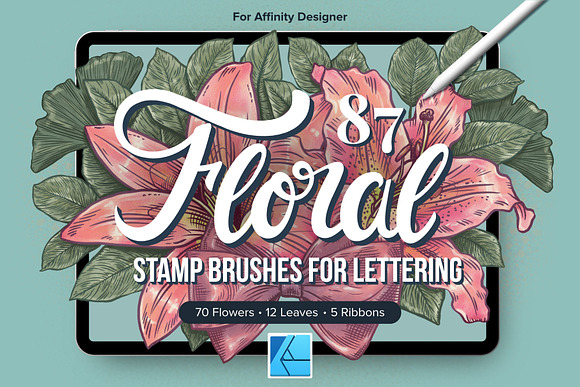 70 Flower Stamp Brushes for Affinity Designer