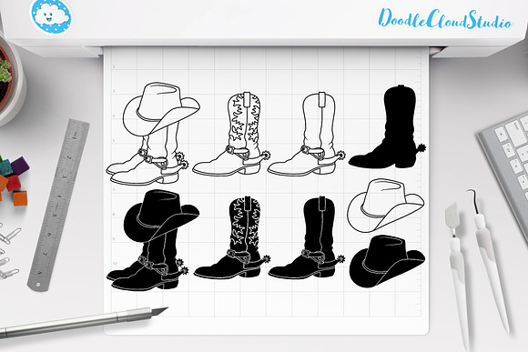 Cowboy Boot Svg Cowboy Hat Svg Pre Designed Photoshop Graphics Creative Market