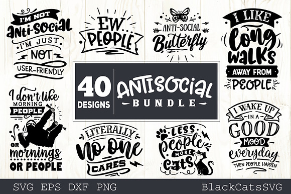 Download Sassy Svg Bundle 40 Designs Antisoci Pre Designed Illustrator Graphics Creative Market PSD Mockup Templates