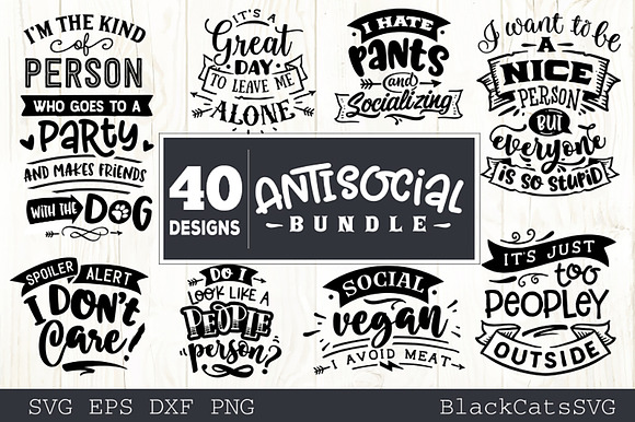 Download Sassy Svg Bundle 40 Designs Antisoci Pre Designed Illustrator Graphics Creative Market PSD Mockup Templates