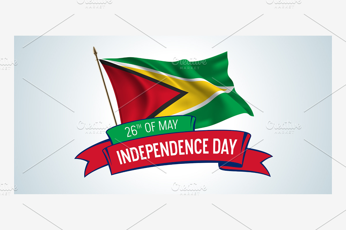 Guyana independence day vector card PreDesigned Graphics