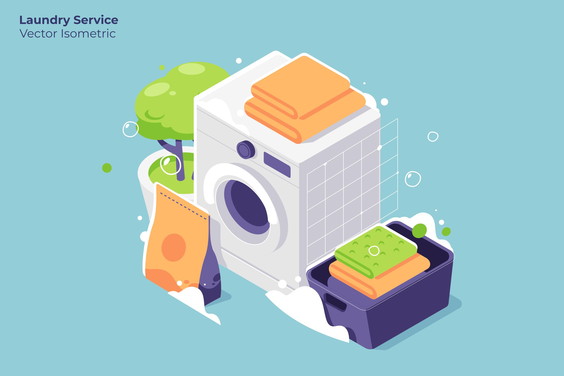 Laundry Service -Vector Illustration | Illustrations ~ Creative Market